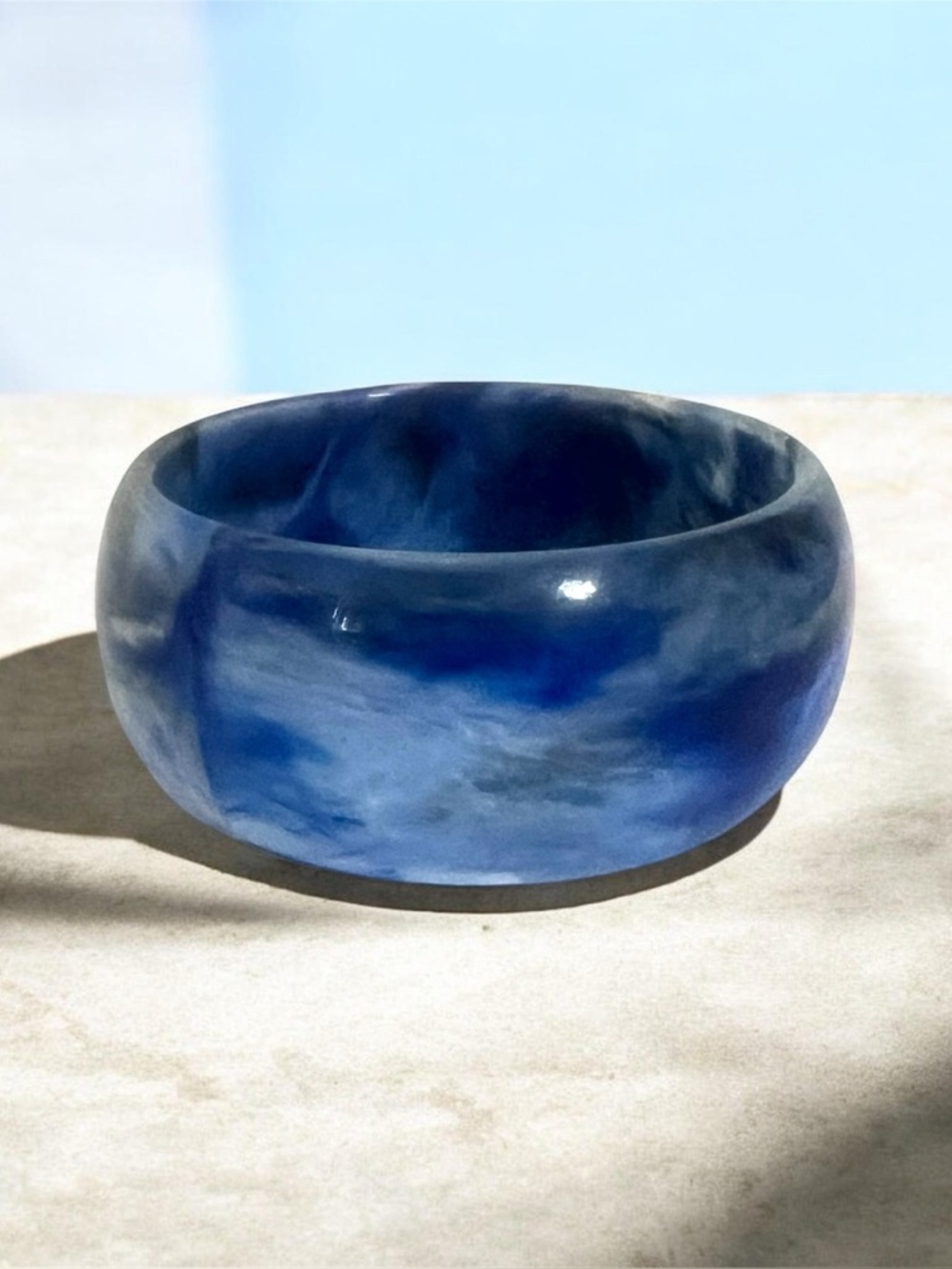 🔥🆕Blue Acrylic Resin Bangle Bracelet